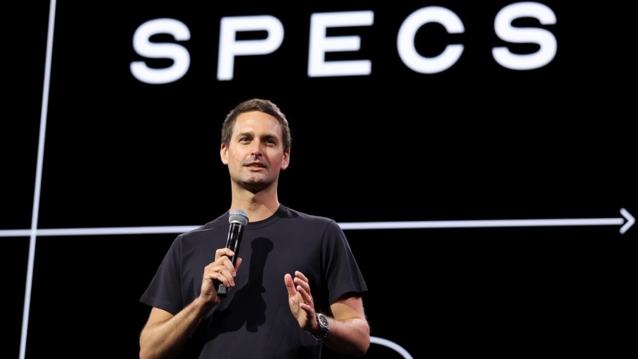 Snap CEO Evan Spiegel unveils SPECS AR glasses at AWE 2026 on June 16, 2026