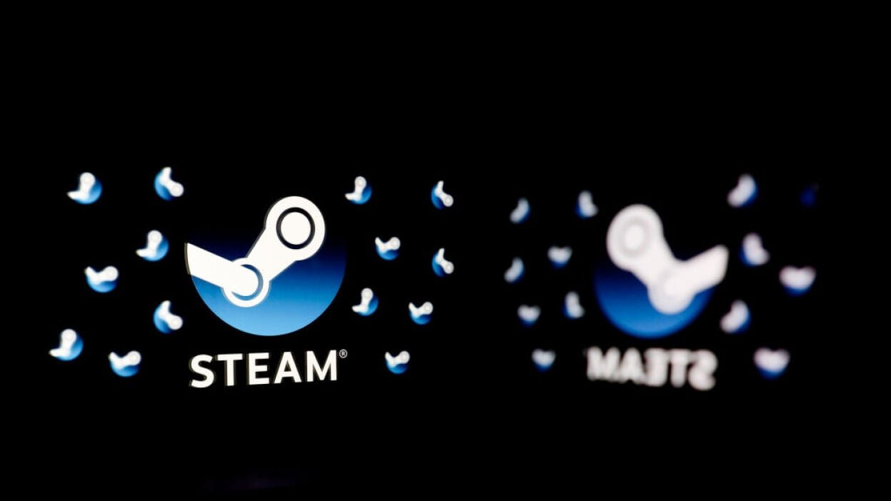 Steam logo on phone screens