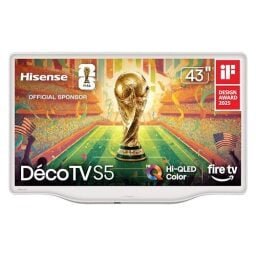 Hisense 43-Inch S5 DécoTV Series Hi-QLED 4K UHD Smart Fire TV (43S5QF, 2026 Model) – Versatile Fit, Hi‑QLED Color, Dolby Vision & Atmos, VRR Gaming, Stream Live TV Without Cable