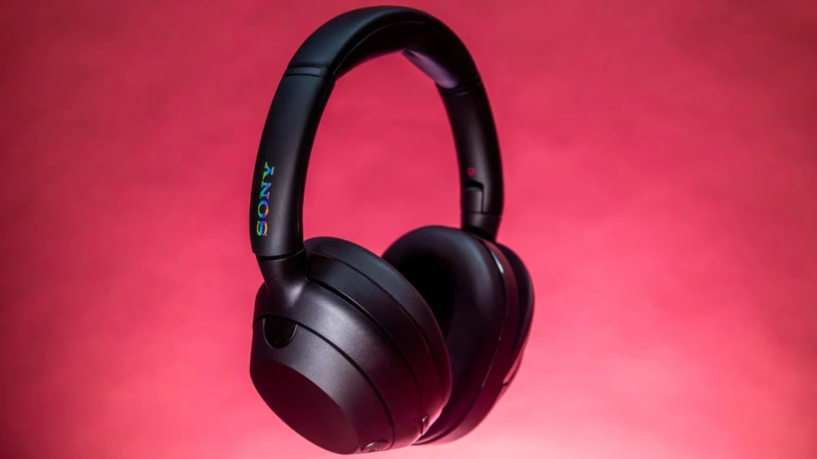 sony ult wear headphones on pink background